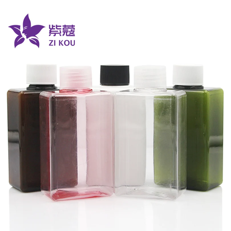 

High-end hot-selling low-cost travel 5pcs free shipping 150ml square shape PETG bottle flip top cap for plastic cosmetic bottle
