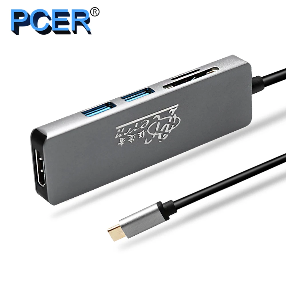 PCER USB-C концентратор USB Type-C 3 0 к HDMI адаптер SD/устройство для считывания с tf-карт