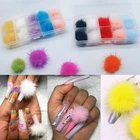 10 шт.коркор. аксессуары для дизайна ногтей Пушистый Плюшевый шар мягкие съемные магнитные помпоны 3D шармы для дизайна ногтей своими руками