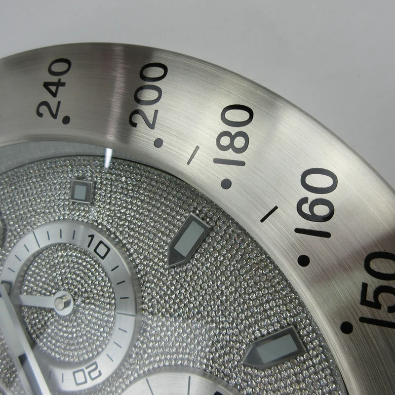 Silver Color Luxury Metal Wall Clock Watch Shape With Diamond Dial | Clocks