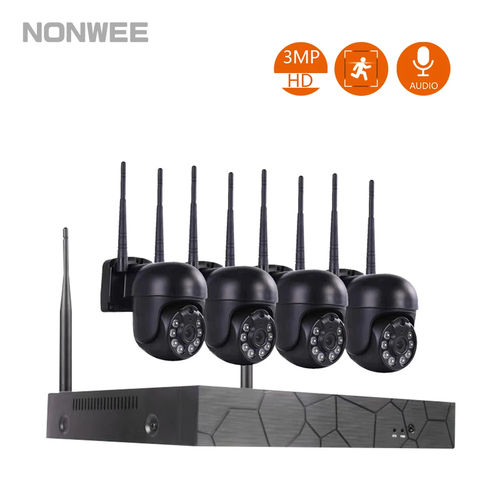 

H.265 8CH 3MP CCTV Security Surveillance Camera System Kit AI Face Detection Audio Record Outdoor IP Camera CCTV Video NVR Set