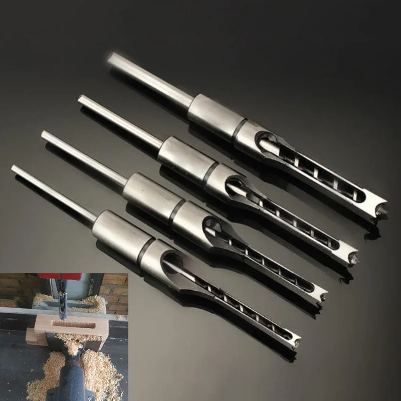 

6.4/8/9.5/12.7/16mm Twist Drill Bits Woodworking Drill Tools Kit Set Square Auger Mortising Chisel Drill Set