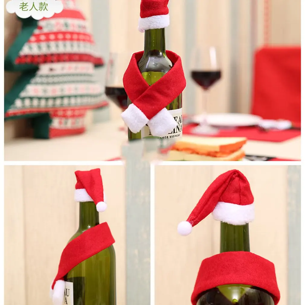 Рождественские украшения для шарфов и шляп аксессуары бутылок вина шампанского