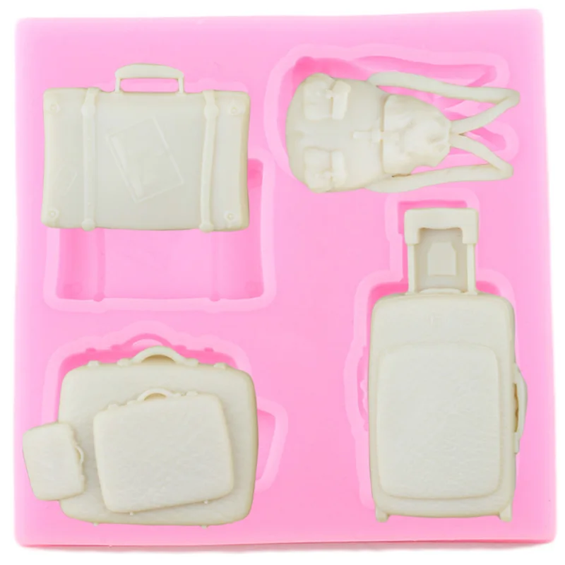 

Сумка чемодан силиконовые формы помадка кекс Топпер форма инструменты для украшения торта конфеты формы для полимерной глины форма для шок...