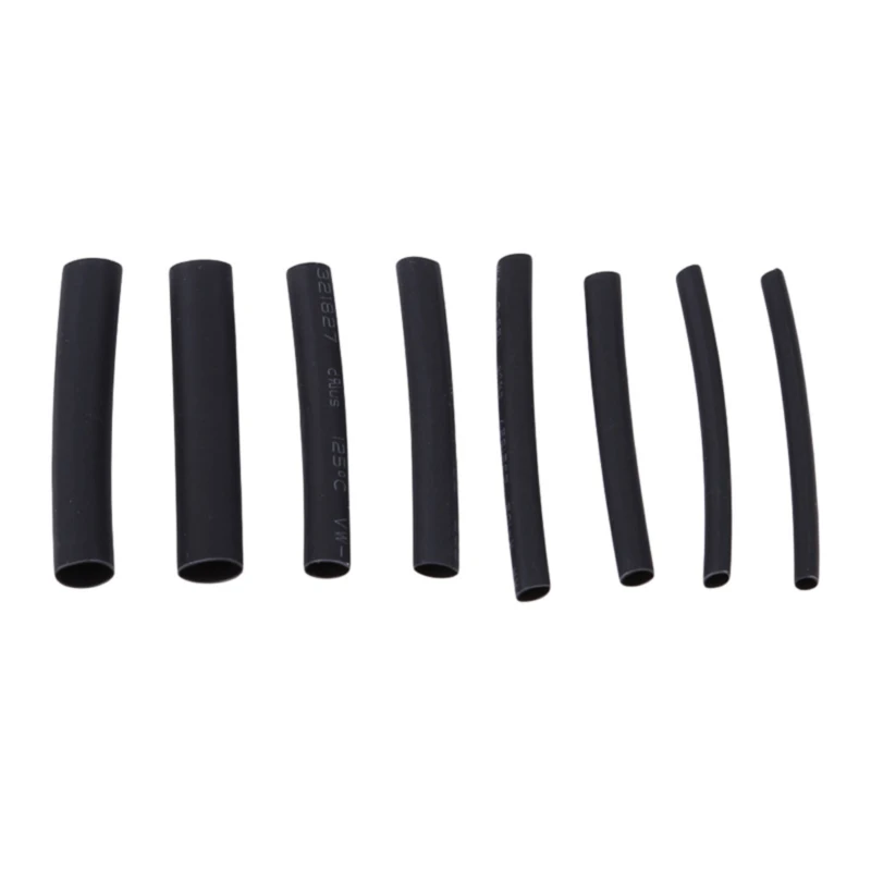 127 шт черный 7 размеров набор втулок для кабеля термоусадочный комплект трубок