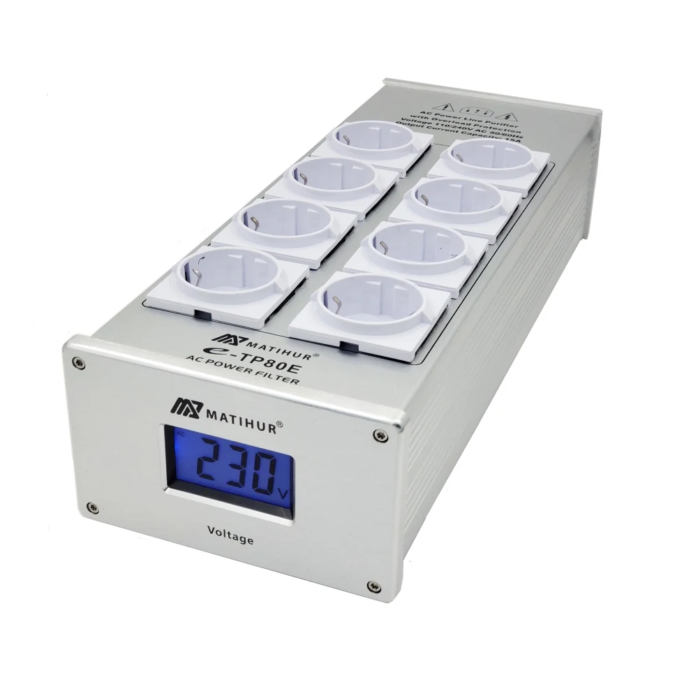 

NEW2023 New MATIHUR e-TP80 Audio Noise AC Power Filter Power Conditioner Power Purifier Surge Protection with EU Outlets Power