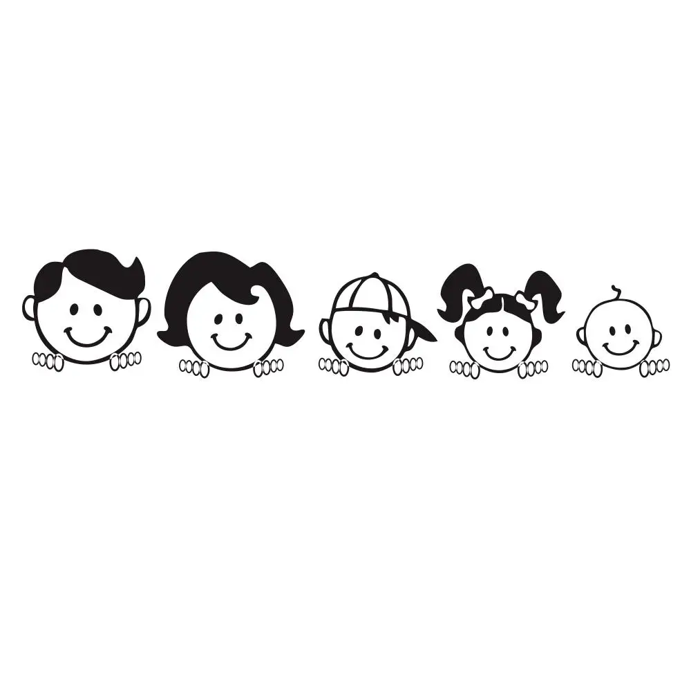 5x25 см Happy family Виниловая наклейка для стайлинга автомобиля художественный дизайн