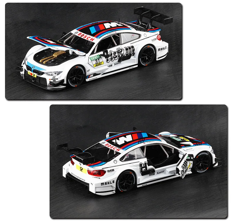 Модель автомобиля DTM 1:24 Diecas модель спортивного гоночного с свободными колесами