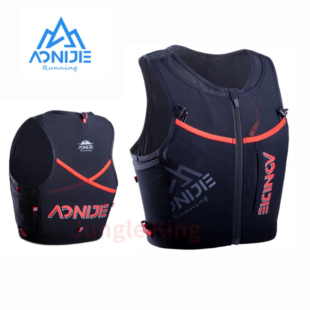 AONIJIE Newest C9106 10L Quick Dry Sports Backpack Hydration Pack Vest Bags with Zipper for Hiking Running Marathon Race Black
