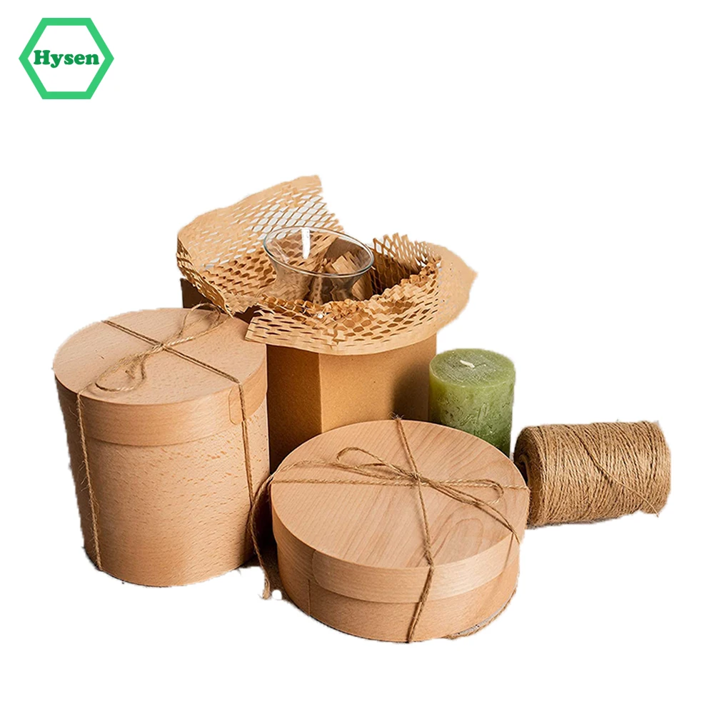 

Hysen New Selection 30cm*10m Wood Color Kraft Paper for Cushioning for Furniture Gift Paper Roll Honeycomb Wrap