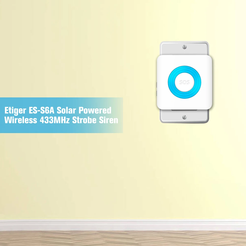 ES-S6A Wireless 433MHz Strobe Siren Sound Alarm Flashing Light for Home Security Protect System 85dB | Безопасность и защита