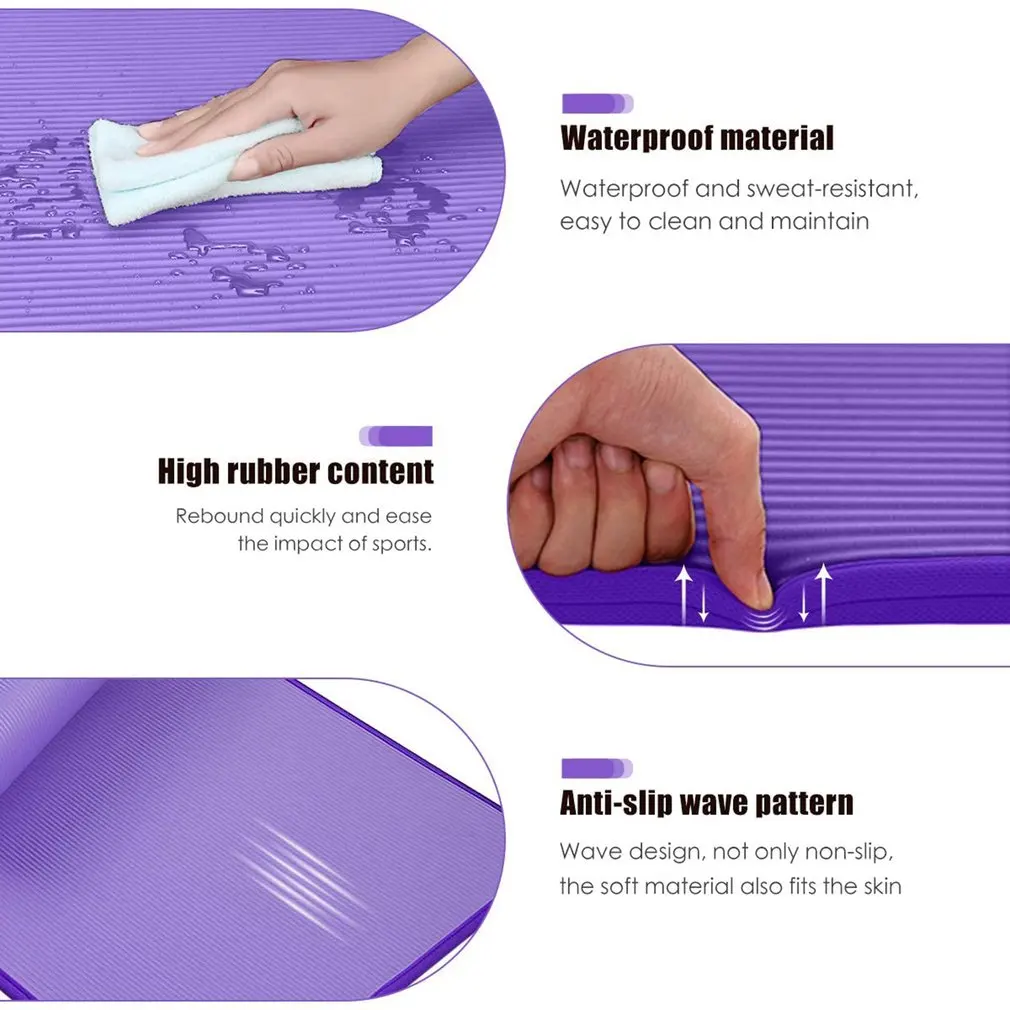 

Nbr Yoga Mat Edging Non-slip Thickening Fitness Sweat-absorbent Mat Waterproof Sports Mat Training Pilates Gymnastics