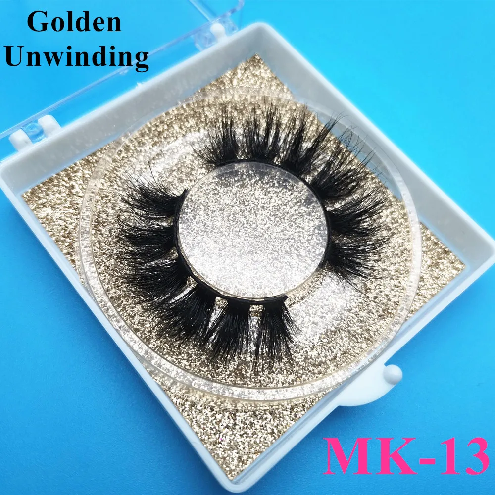 Золотистые размоточные искусственные 3d короткие норковые ресницы натуральный