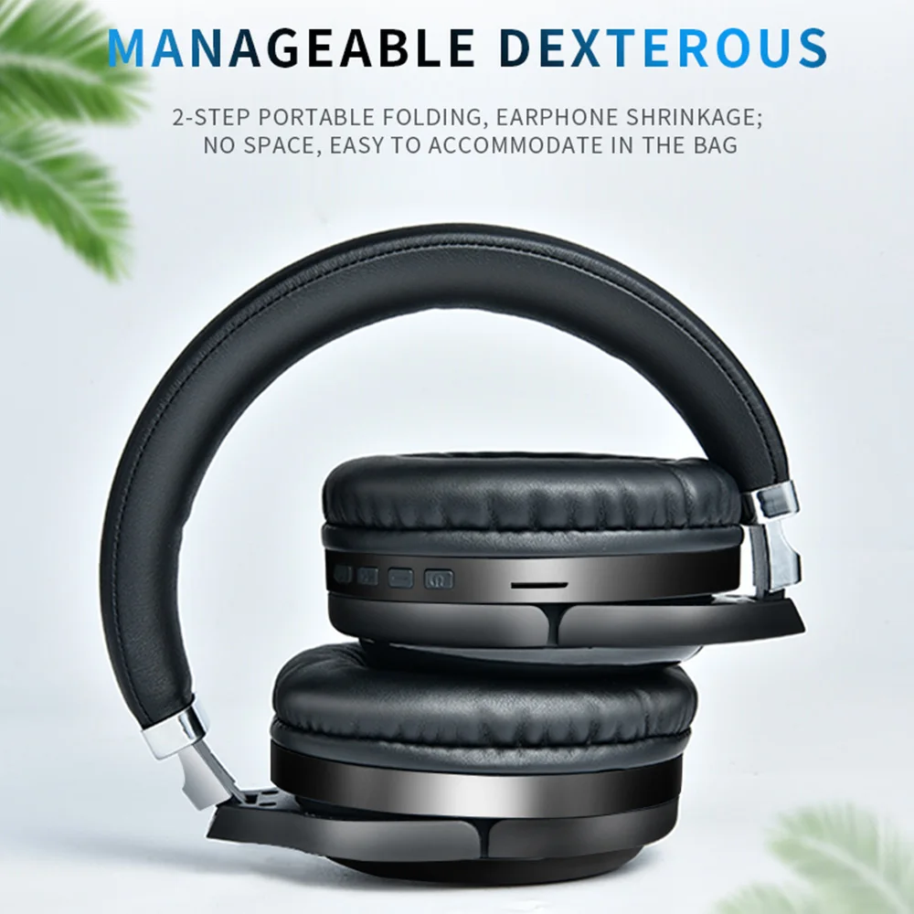 Willkey TM061 Foldable Wireless Bluetooth Headphone with FM Raido Stereo Gaming Headset Noise Reduction Earphone Support TF Card |