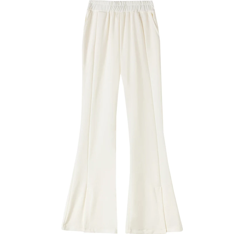 

Women's Summer Korean Style Split Flared Pants Draping Effect High Waist Slimming Skinny Casual Wide-Leg Trousers Trendy