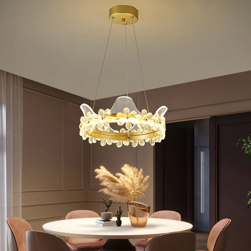 

New Led Pendant Lamp Crysta Fixture For Home Living Dining room Kitchen Bedroom Dinner Room Chandelier Decoration Light Lustre