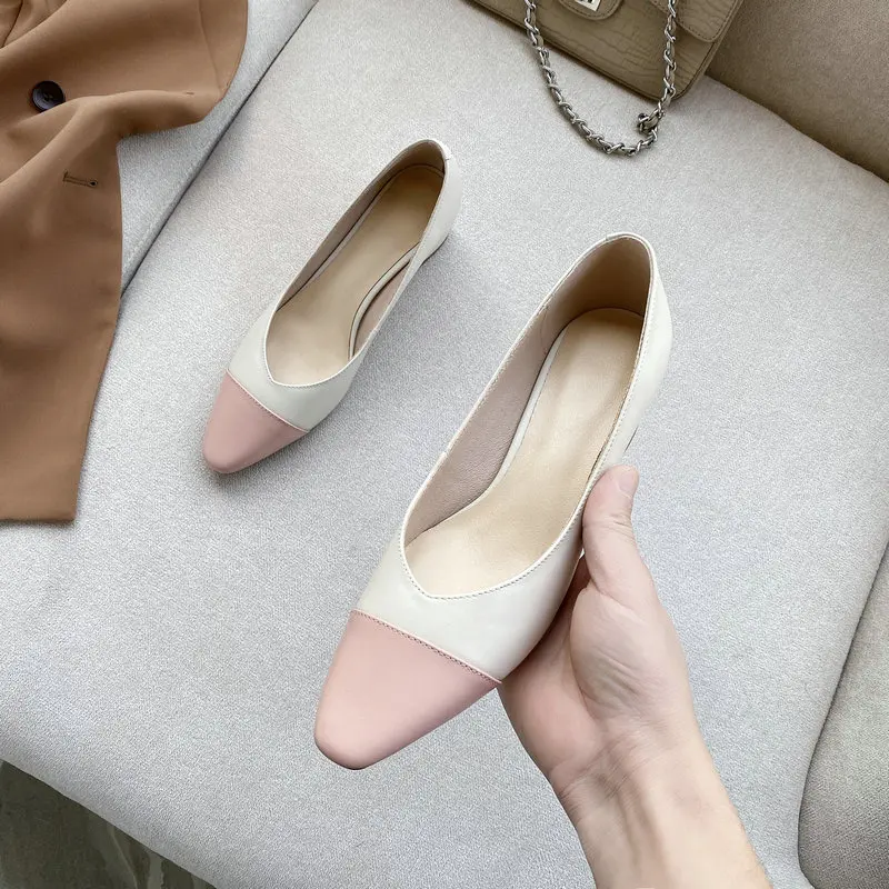 

Fashion Women Pumps Spring Summer High Heeled Shoes Woman Genuine Leather Pointed Toe Sexy Female Pumps