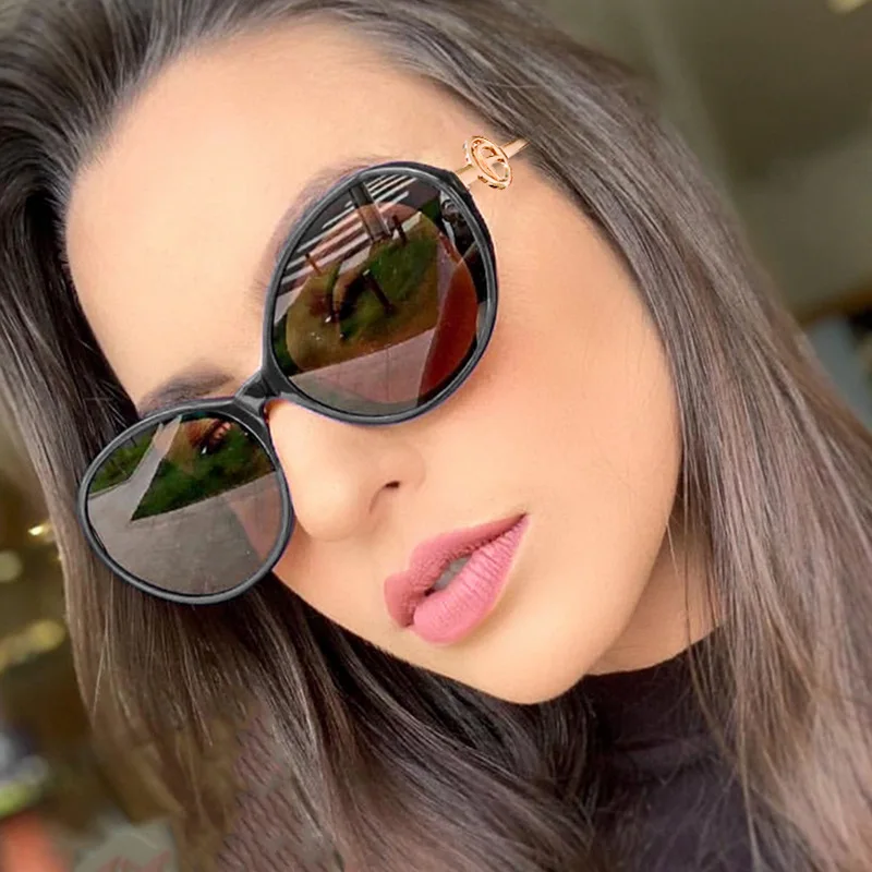 

MIZHO 2020 Fashion Oval Sunglasses Women Luxury Brand Designer Vintage Sun glasses Female Rivet Shades Style Eyewear UV400