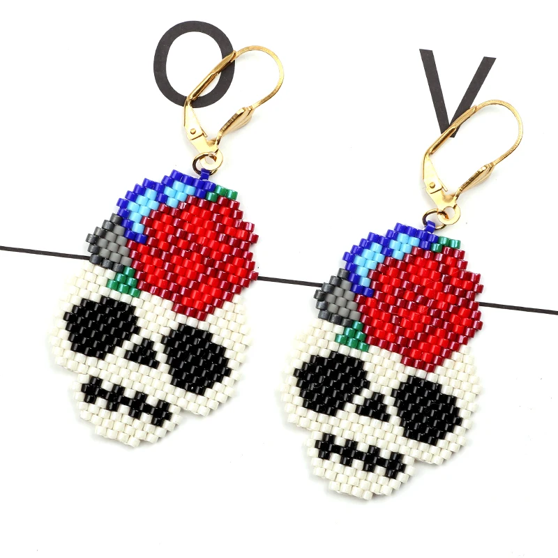 

FAIRYWOO Rose Pendant Skeleton Earring For Woman Big Earrings Exaggerate Jewelry Skull Earrings Cool Earrings Vintage Jewelry