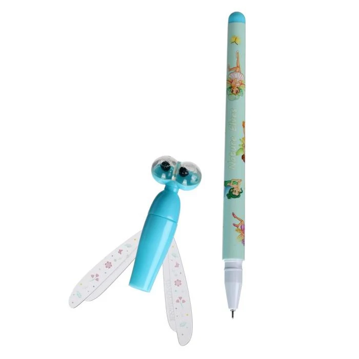 Ручка гелевая прикол &quotСтрекоза голубая| |