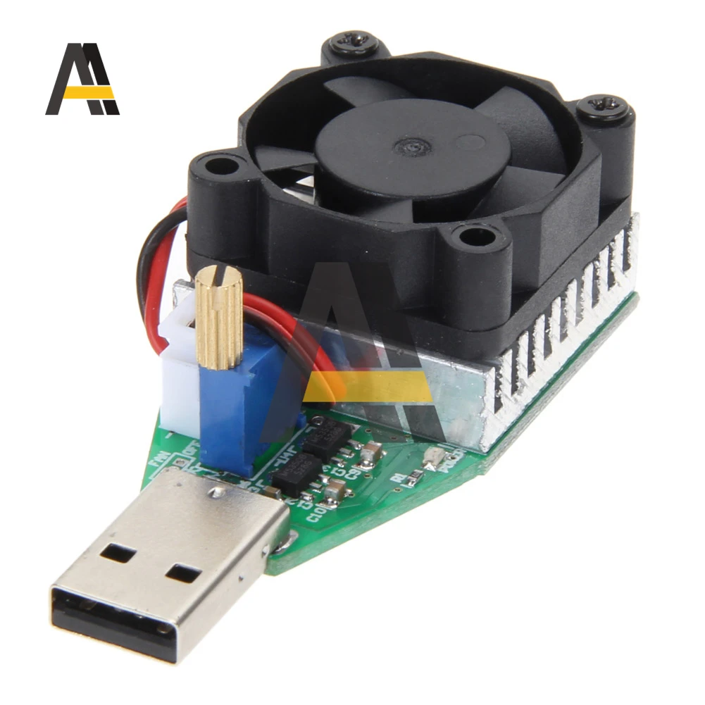 

DC 3.7~13V USB 15W Adjustable Constant Current Electronic Load Discharger Capacity Resistor Battery Tester With Fan