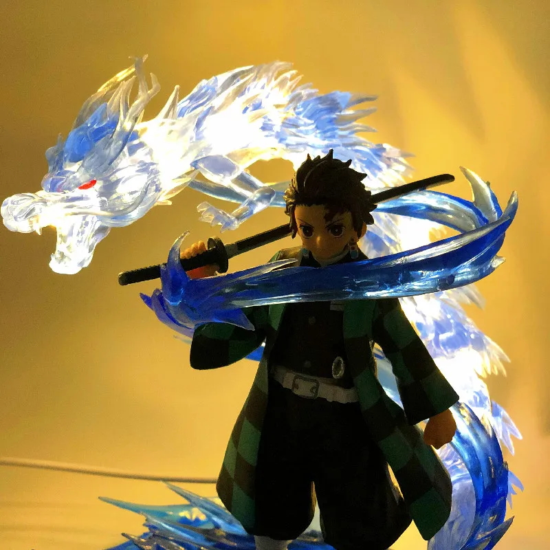 Аниме Demon Slayer Kimetsu no Yaiban Kamado Tanjirou Дракон изменений со светодиодами DIY Фигурки