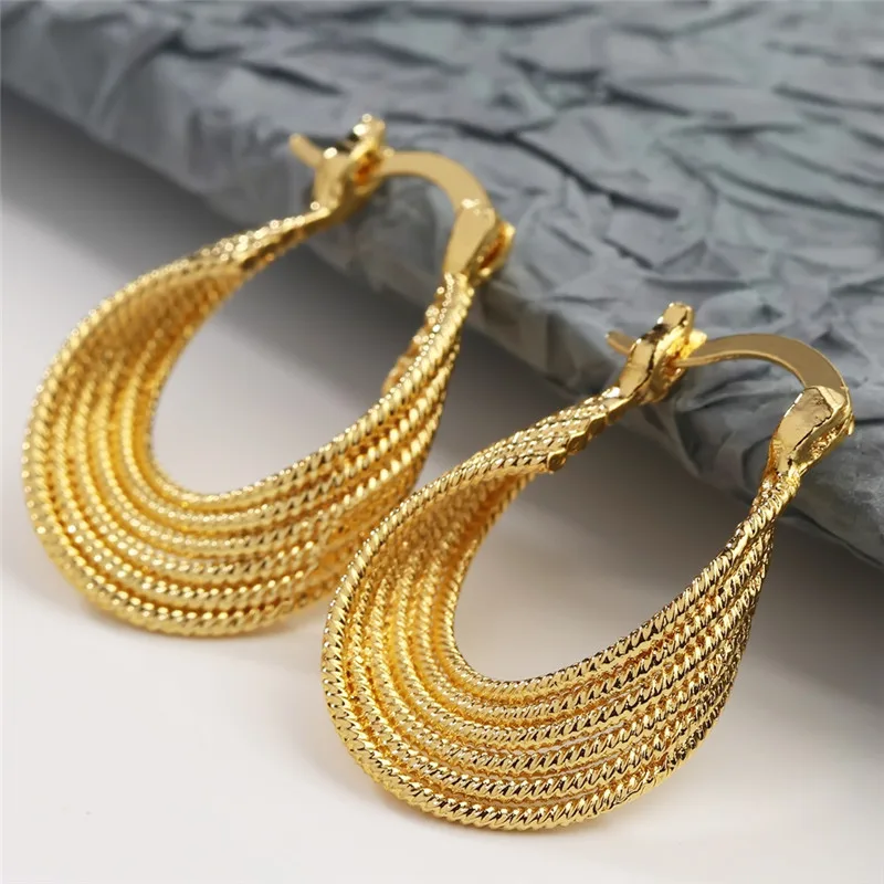 

Vintage Hoop Earrings for Women Gold Color Earring Big Round Circle Retro Metal Earrings Fashion Jewelry Accessories Gifts