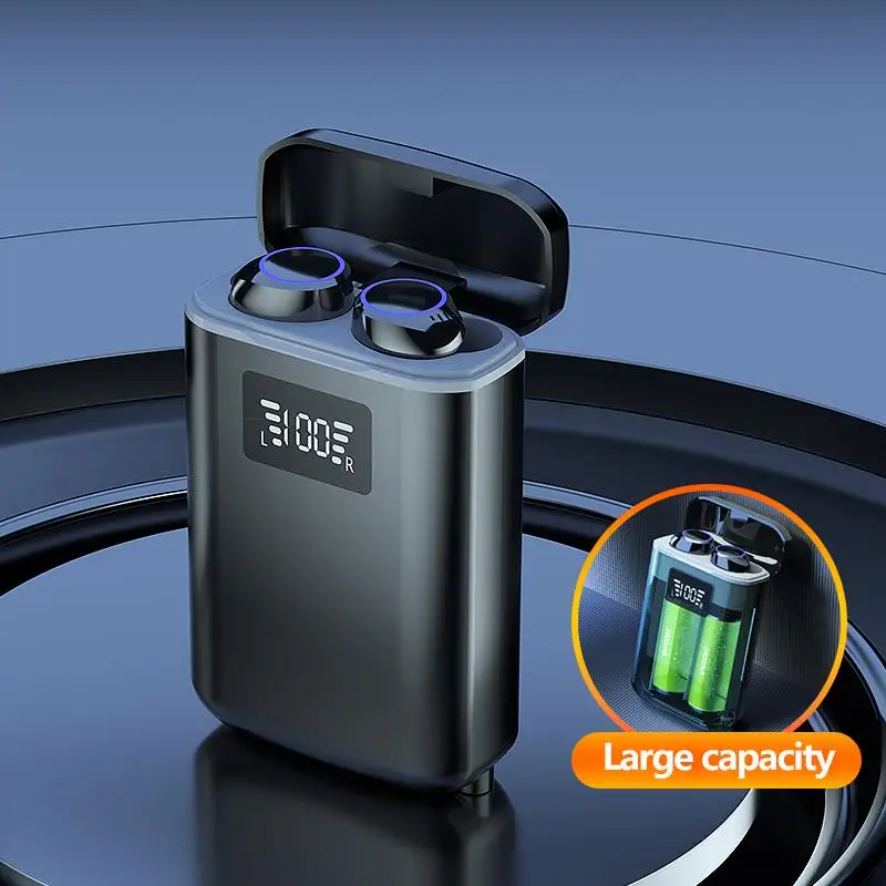 

Wireless Bluetooth 5.1 Headset with 4000mAh Charging Box Strong Bass Stereo Music Earphones Touch Control Waterproof Earbuds