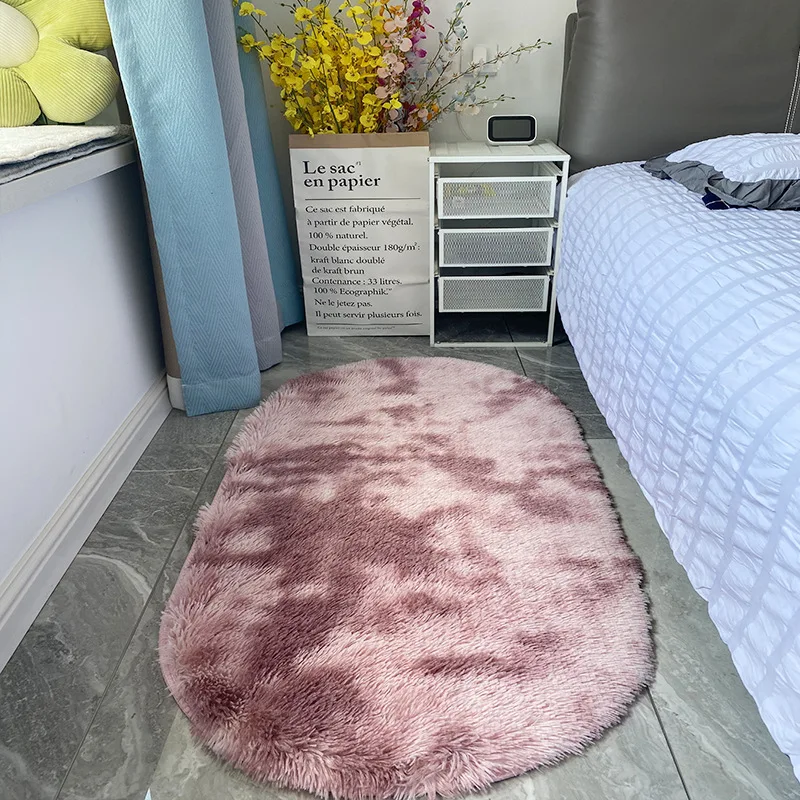 

Thick Carpet Oval Fluffy Rug For Living Room Plush Rugs Bedroom Bedside Hallway Children Playroom Pile Rug Home Floor Decor Rugs