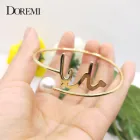Жемчужные арабские браслеты DOREMI с именем на заказ, персонализированные браслеты с именем для женщин, браслеты с именем на заказ на другом языке, подарок