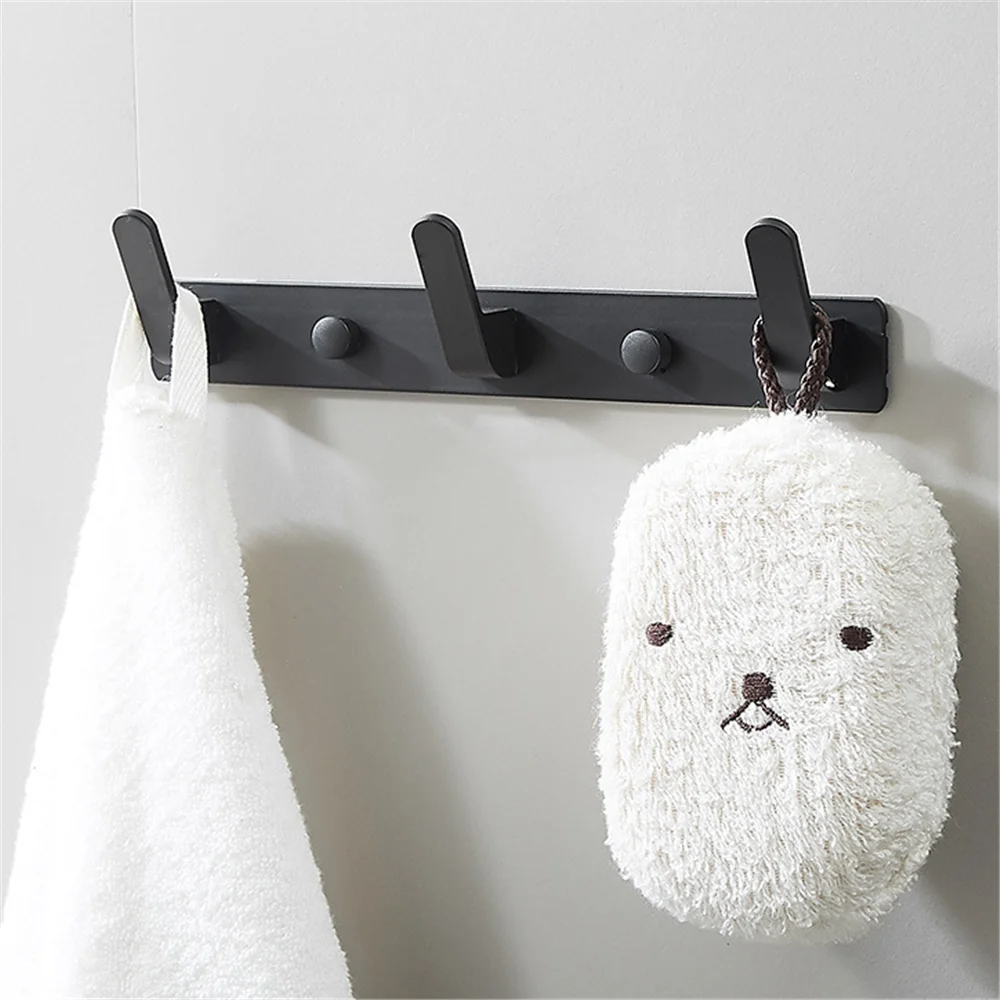 

Towel Hook Bathroom Acces Shelf Clothes Hanger Hook Black Behind Door Wall-Mount Coat Hook For Bedroom Living Room Kitchen Decor
