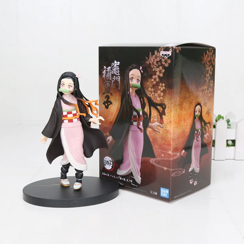 1 in box 16 см японского аниме демон убийца Kimetsu no Yaiba фигурка Kamado Tanjirou Nezuko ПВХ фигурка модель воина Фигурки игрушки подарки - Цвет: 1 in box