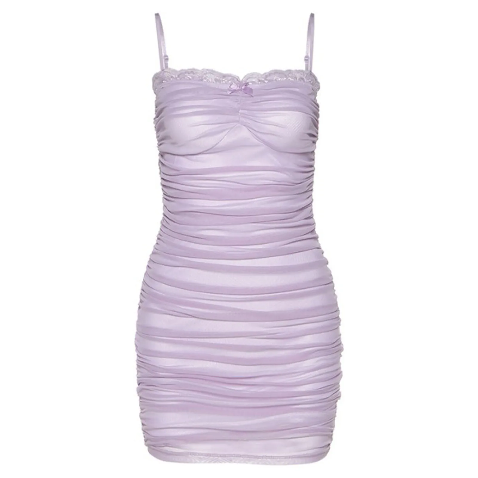 Женский с кружевной отделкой рюшами Мини платья для девушек без рукавов