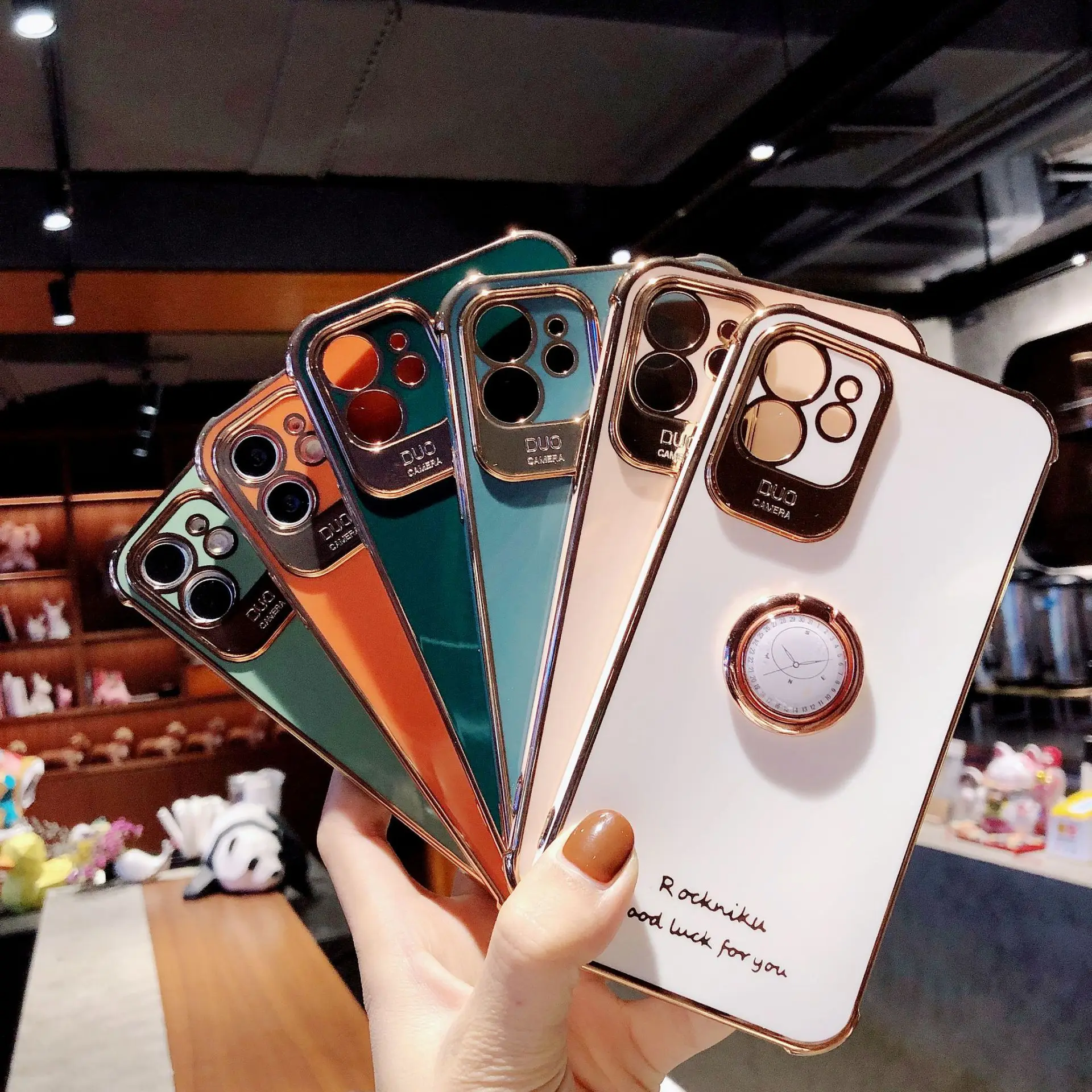 

2021 Hot Style IPhone12/12Pro / 12ProMax Electroplated 6D Converter Phone Case for Apple 11/XS Anti-drop Phone Case + Ring Stand