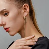 s2096 fashion jewelry asymmetry ears clip long earline chain ear cuff