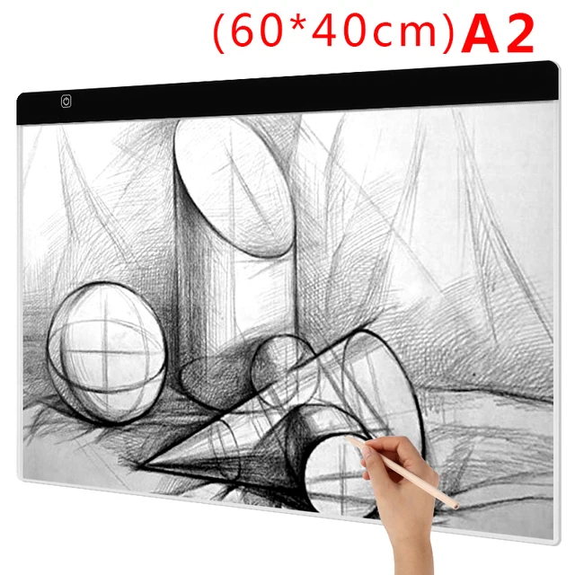 A4/A3 Light Table, Light Plate Adjustable Brightness, Led Light Pad with  Adjustable Tripod and USB, for Drawing, Sketching