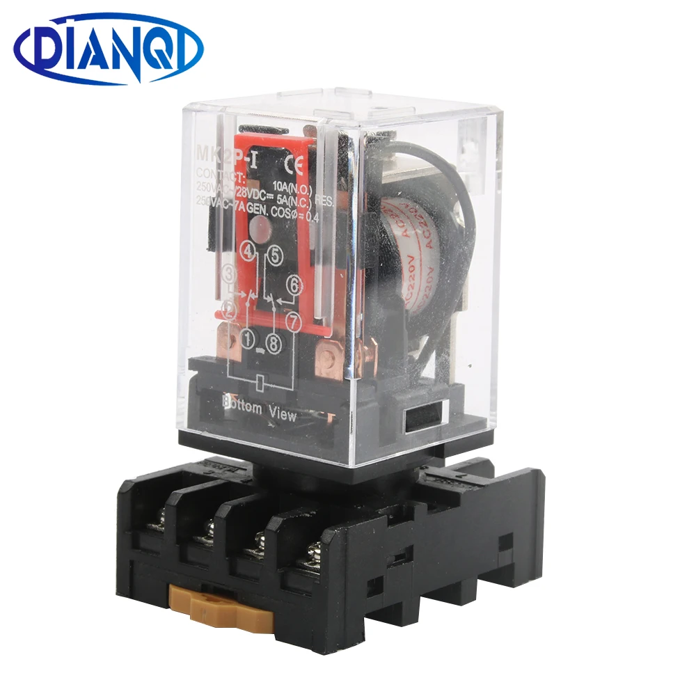 MK2P MK-2P ONE Новое штепсельное РЕЛЕ 8 PIN 2P подходит для катушки переменного тока 220 В с