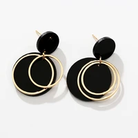 earrings for women gold and black geometric style long earrings dangle 2021 newest earrings jewelry for girls gift