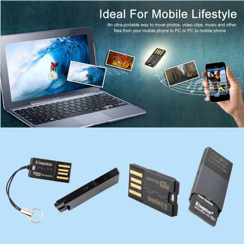 Kingston Usb Micro SD кард-ридер SDHC SDXC высокоскоростной ультра мини мобильный телефон