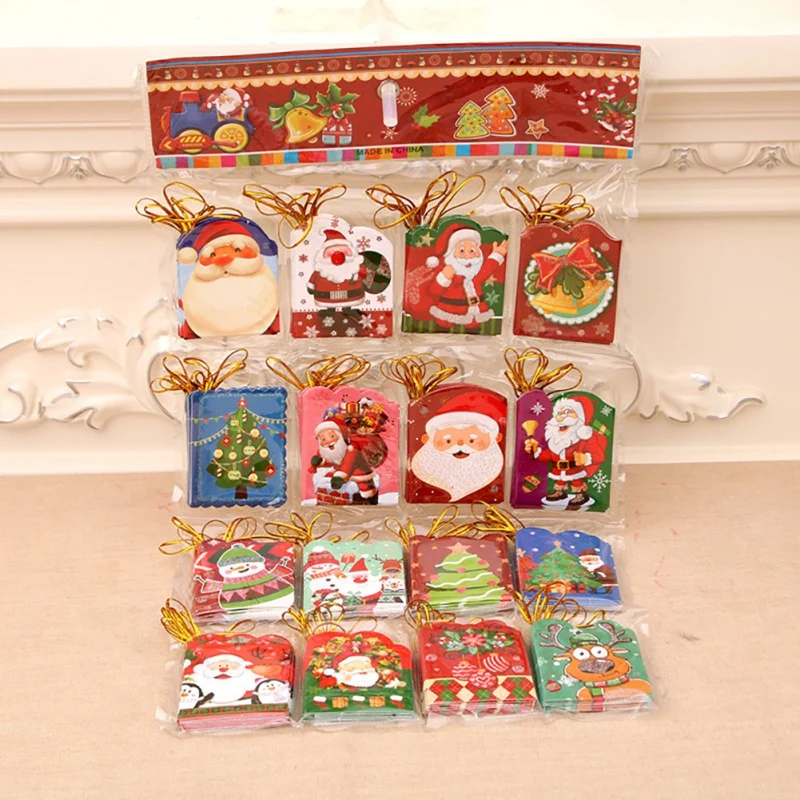 

Christmas Greeting Card Christmas Tree Hanging Card Christmas Decoration Blessing Wish Card Kids Gifts