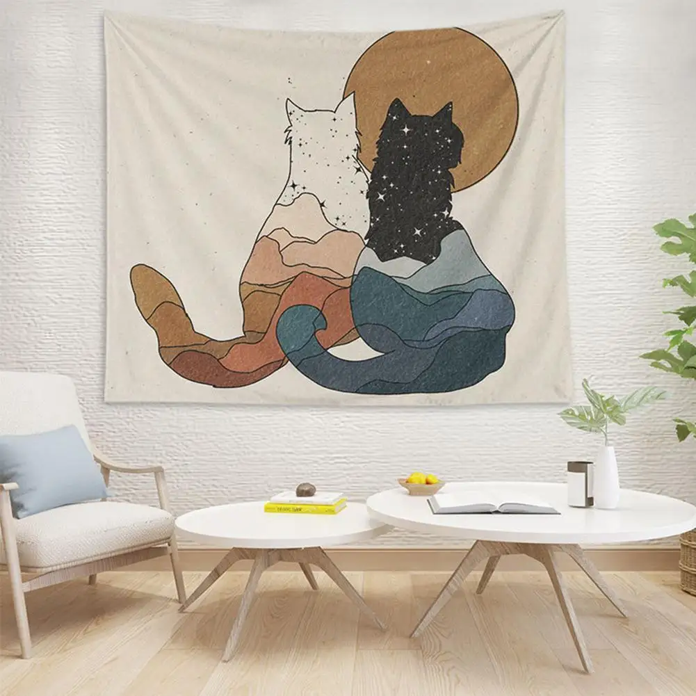 Психоделический гобелен с Луной цветочные настенные ковры украшение для спальни