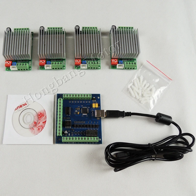 ЧПУ mach3 usb 4 осевой комплект шт. TB6600 1 Драйвер шагового двигателя + USB плата