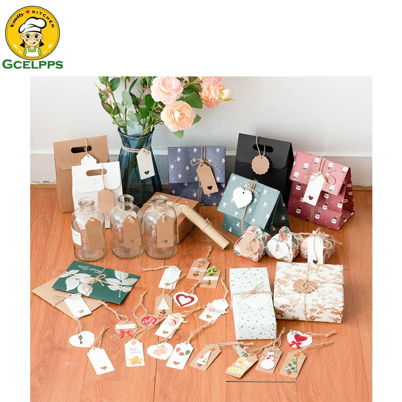 

200pcs Gift Tag Kraft Paper, Gift Tag with 30-meter Jute Rope and 4 Cards Price Tag Used as Crafts Gift Christmas Decoration