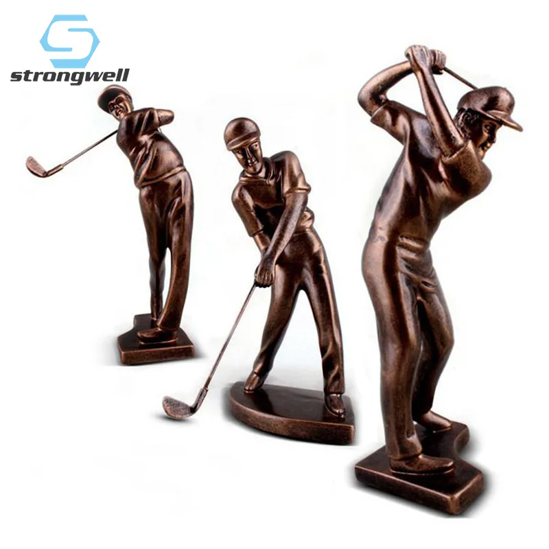 

Stongwell European Playing Golf Figure Sculpture Abstract Character Statue Resin Crafts Home Desktop Decoration Accessories Gift