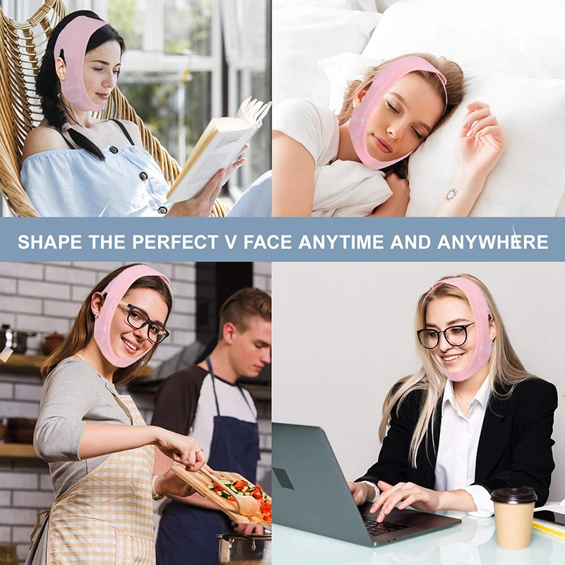 

Elastic Face Slimming Bandage V Line Face Shaper Women Chin Cheek Lift Up Belt Facial Massage Strap Face Skin Care Beauty Tools