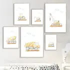 Трактор строительный автомобиль инженерный автомобиль настенная Картина на холсте постеры и принты настенные картины мальчик ребенок Детская комната Декор