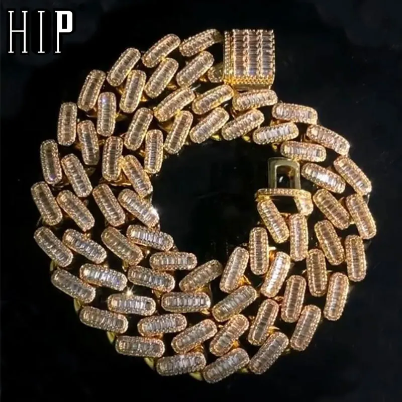 1 комплект в стиле хип хоп сверкающие квадратные циркониевые кубинские Стразы с