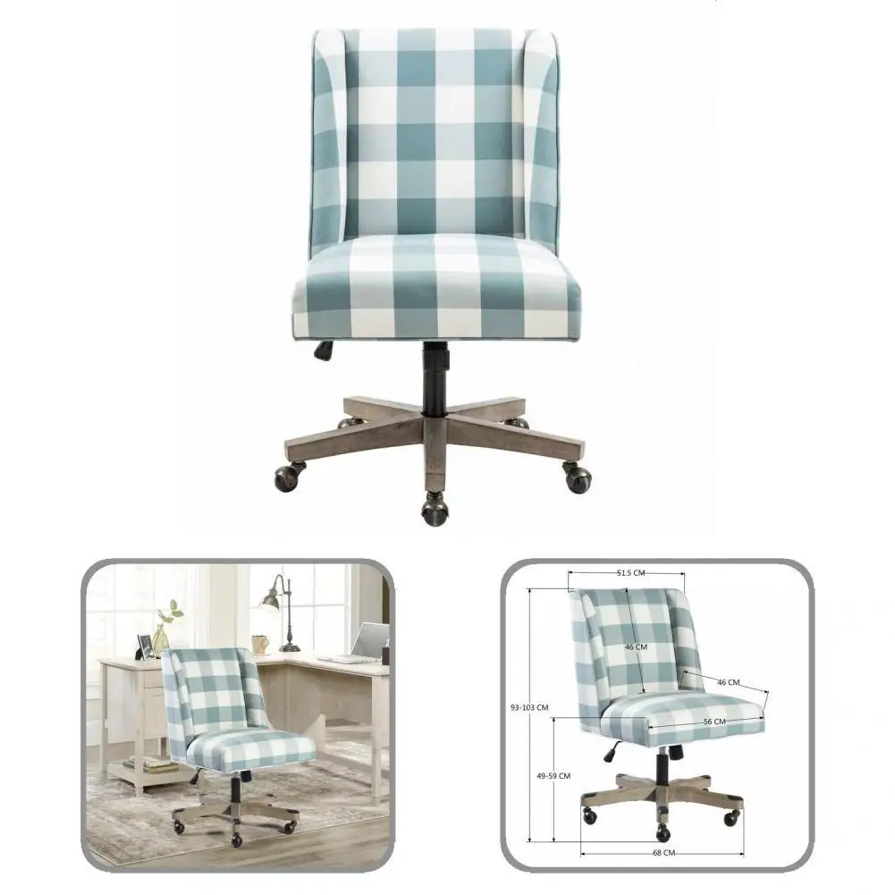 

Soft Lovely Writing Desk Swivel Chair Fabric Swivel Chair with Antique Nailheads for Study Room