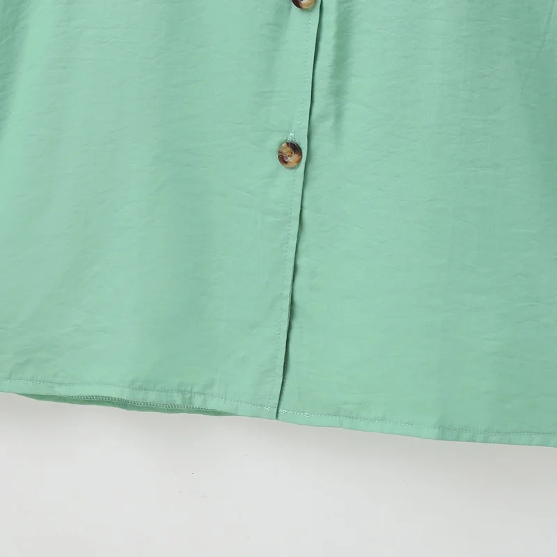 

New Kids Clothes Summer Dress for Girl Solid Single Breasted Short Flare Sleeve Girl Dresses Sweet Casual Baby Girl Clothes 2-7Y