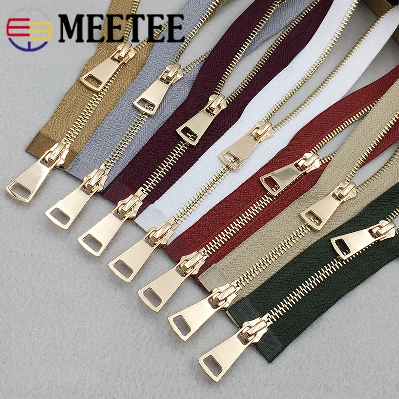 2 шт. Meetee 5 # металлическая молния 120 см, двойные слайдеры, открытая молния для шитья пуховой куртки, пальто, аксессуары для одежды, сделай сам, изготовление на заказ